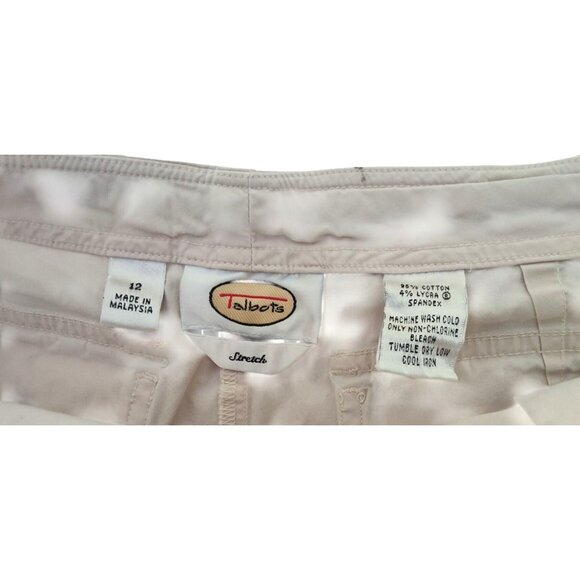 Vintage Talbots Women's Khaki Cropped Pants Size 12 Stretch 95% Cotton/4% Lycra - Picture 6 of 11